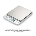 moonmoon ETEKCITY Küchenwaage Digital - Edelstahl 304 - Lebensmittelgeeignete Waage Küche - Leicht zu Reinigen - Feinwaage mit Beleuchtetem LCD-Klare und gut Lesbare Kithchen Scale - 5 KG-1g - Edelstahl-Silber